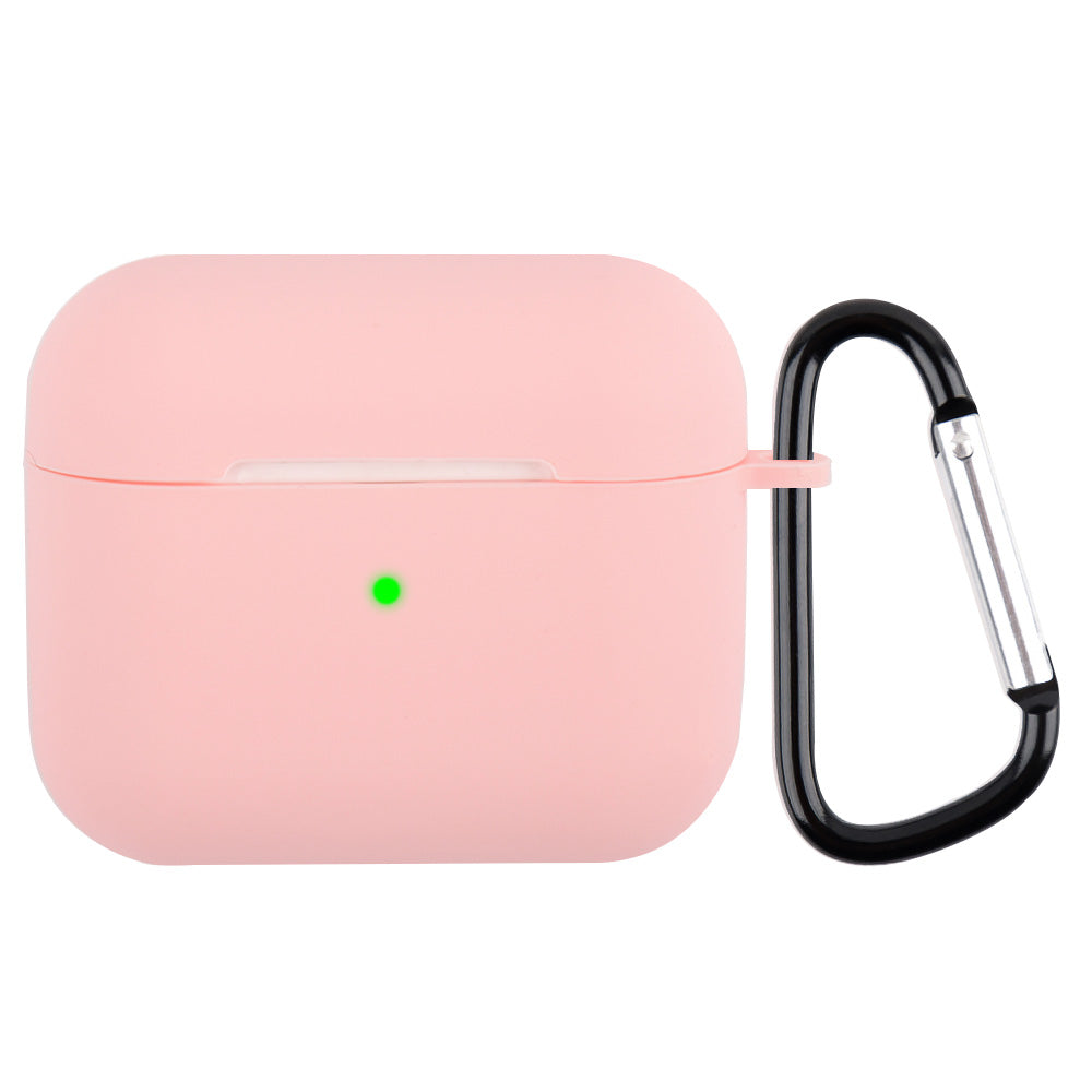 Plně ochranný silikonový kryt na sluchátka odolný proti poškrábání s karabinou pro Apple AirPods 3 Plně ochranný silikonový kryt na sluchátka odolný proti poškrábání s karabinou pro Apple AirPods 3